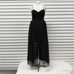 Eliza J Dress Size 6 Black Tulle Overlay High Low Cocktail Evening Ball Gown
