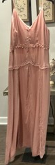 Lost Ink Pink Solid V-Neck Sleeveless Strappy Lace Trim Maxi Dress, Size 4X