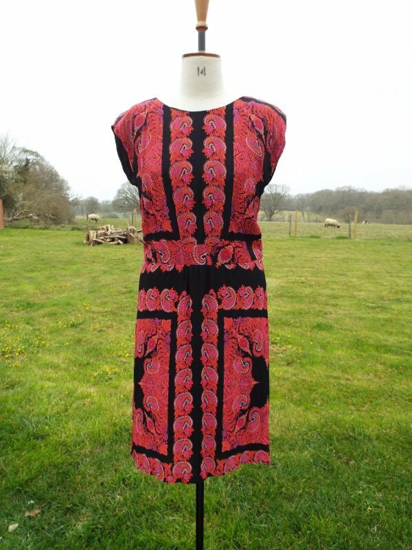 Smart Black & Multi Mix Print Sleeveless Fully Lined Dress MONSOON Size 16