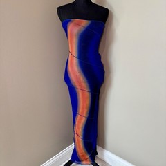 Princess Polly Luela Multicolor Graphic Mesh Strapless Maxi US 2 Bodycon Tube