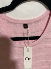 OUGES Pink Solid Knit Sheath Dress Sleeveless Round Neck Knee Length S