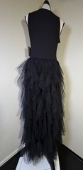 Lark + Grey NWT Black Tiered Tulle Sleeveless Maxi Dress Sz L Whimsigoth Vampy