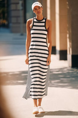 Anthropologie Daily Practice Mixed Print Knit Maxi Dress, Size S, NWT