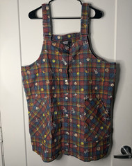 Teddy Fresh x Looney Tunes Corduroy Plaid Overall Dress 3XL Bugs Bunny