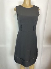 Evan Picone Black Stretch Zip Back Formal A Line Dress Women’s Size 6 Career EUC
