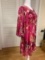 NWT Elena Baldi Silk Blend Fuschia Dress Size M