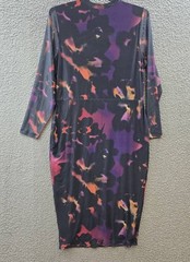 Nina Parker Trendy Plus Size Scoop-Neck Long-Sleeve Mesh Dress Women&rsquo;s 2X Multi