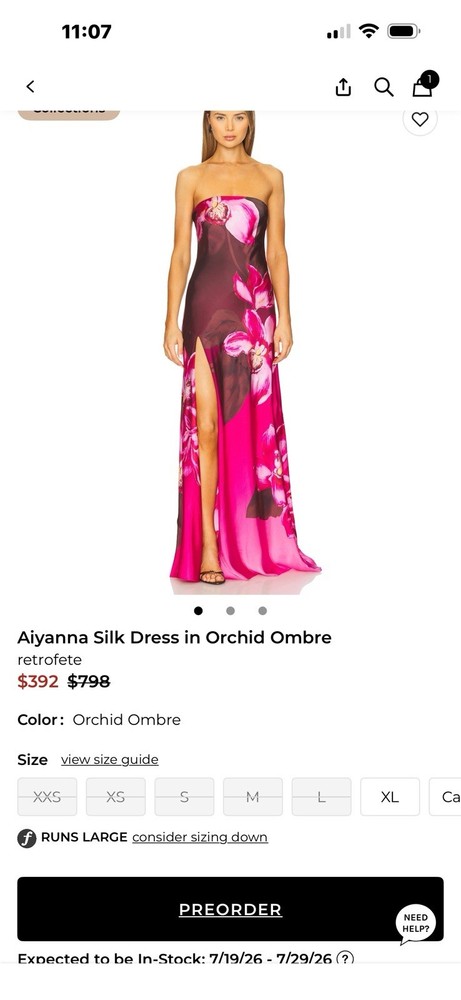 Retrofete Aiyanna Strapless Maxi Dress Pink Tropical Floral NEW with tags XS