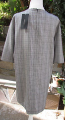 Zara Basic Collection Short Dolman Sleeve Mini Dress Gray Glen Plaid Belted Sz M