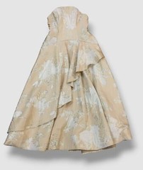 $1795 Rene Ruiz Women&rsquo;s Beige Strapless Jaquard Ball Gown Dress Size 14