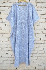 TARRIF FREE✅0% CHARGE 100% Cotton Hand Block Print Long Kaftan Dress KF-135*