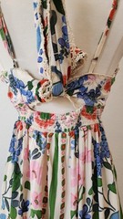 New Anthro Midi Dress Size Medium Floral Coquette Wedding Bow Brunch Crochet