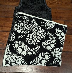 Theory Women&rsquo;s Black Floral Turtleneck Sweater Dress w/ Size Zip Size Medium