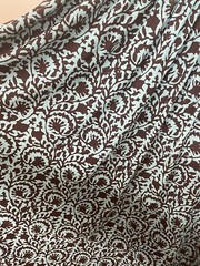 American Living Size 14 Maxi Dress / Blue And Brown Print Strap Sleeve