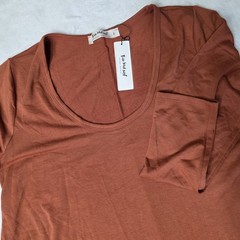 New Three Bird Nest Womens Large Rust Orange Constance Ruffle Dress Tunic Boho