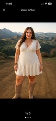 Torrid White Solid V-Neck Flutter Sleeve Lace Trim Ruffle Mini Dress