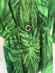 Rima Beachwear Semi Transparent Tropical Cinched Dress, L/XL