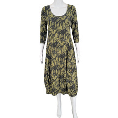 Womens Midi Dress X-Small Sz Olive Elegant Modal Spandex Summer Evening Top
