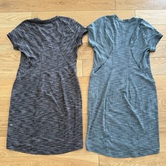 Lululemon & Go Where To Heathered Gray & Green Dress Lot Of 2 Size 10 Womens