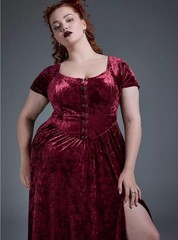 Torrid Nightfall Velvet Maxi Dress Wine Red NWT New 4X