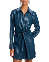 Cinq à Sept Mckenna Faux Leather Mini Dress MSRP $365