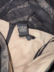BCBGMaxazria Dress Size Small Black Nude Lace Ruched Bodycon Y2K Cocktail Club
