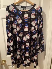 Ruiyige Womens 2X XXL Christmas Slinky Tunic Dress Snowman Ugly Sweater Party