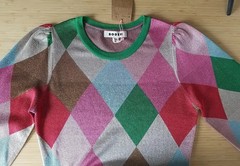Boden Sparkle Argyle Crew Metallic Jacquard Dress NWT US 8 Party