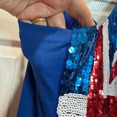 Charades Union Jack Spice Girl Sequin Mini Dress Costume Party Strappy Women’s L