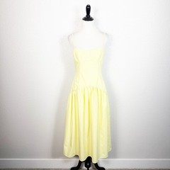 MORE TO COME Revolve Margaery Midi Dress Size Small Yellow Drop Waist Sundress