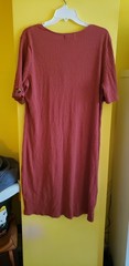 FULL CIRCLE ribbed knit button front dress rust color 3X
