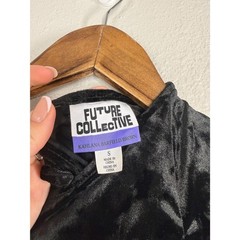 Future Collective Kahlana Barfield Brown Black Velvet Midi Dress Sz S Whimsigoth