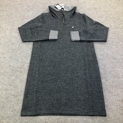 Nautica Jeans Sweater Dress Womens Small Gray Knit High Neck Zip Long Sleeve