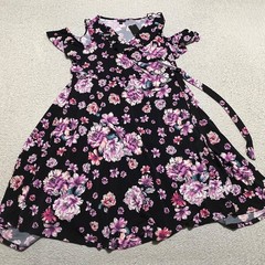 NWT Torrid Womens 1X Plus Dress Multicolor Floral Faux Wrap Cold Shoulder New