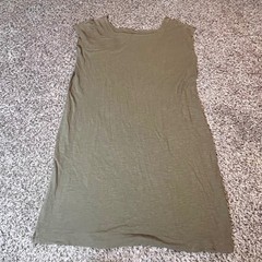 Eileen Fisher Hemp Organic Cotton Shift Dress Olive Green S17HOC