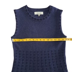 John + Jenn Sleeveless Textured Knit Sweater Dress Size Medium Blue Fit & Flare