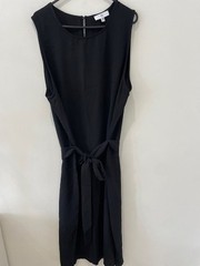 La Redoute Classy Chic LBD Shift Midi Dress Size 20 Draping Belted RRP £44