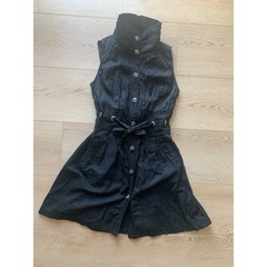 Black Gothic Corset Back Mini Dress Mock Neck NVD130 Medium