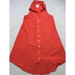 Finley Audio Tech Noir Minimalism Sleeveless Button Front Tunic Coral Citrus