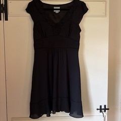 Anthropologie Maeve Sleeveless Ruffle Dress 10P with side zipper and pockets