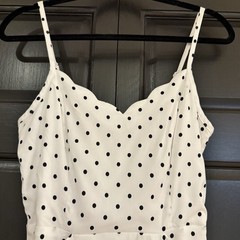 41 Hawthorn Beatriz Polka Dot Dress Sz S Spaghetti Strap Scalloped Hem