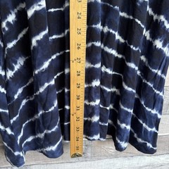 Athleta Santorini Thera Print Tie Dye Dress Navy Fit And Flare Stretchy L/P NEW