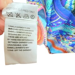 Camilla Multicoloured Silk Maxi Dress Size OS Boho Resort Drawstring Neckline