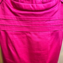 Calvin Klein dress bodycon hot pink lined adjustable strap pleats on chest Sz 6