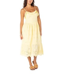 Celebrity Pink Women&rsquo;s Tie Strap Eyelet Midi Dress, 100% Cotton Sizes S, XL New