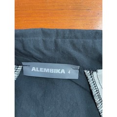 Alembika Black Cocoon Dress Size 12 Cotton Floral Sleeves Made in Israel