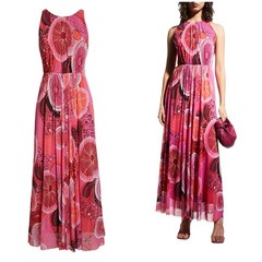 Fuzzi NWT Jean Paul Gaultier Abito Lungo Tulle Mesh Maxi Dress Fragola Size XXS