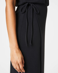 NEW, SPANX AirEssentials® Midi Wrap Dress in Black L #MD1841