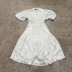 NWT French Connection White Front Pleat Dress size 14