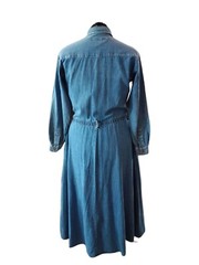 Gloria Vanderbilt women&rsquo;s Pockets 100% Cotton Blue Long Denim dress size 6 AA306